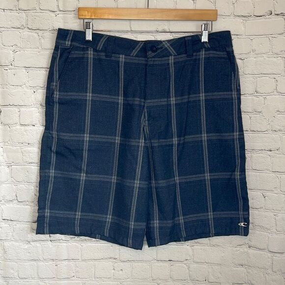 O’Neill Men’s Blue White Plaid Shorts size 36 - Picture 1 of 5